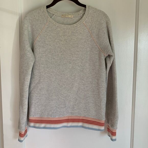 Marine Layer Sweaters - Marine Layer XS Sweatshirt - Striped Cuffs & Hem